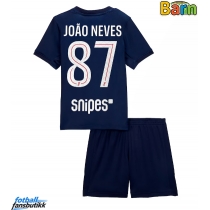 Paris Saint-Germain Joao Neves #87 Hjemmedraktsett Barn 2025-26 Kortermet (+ Korte bukser)